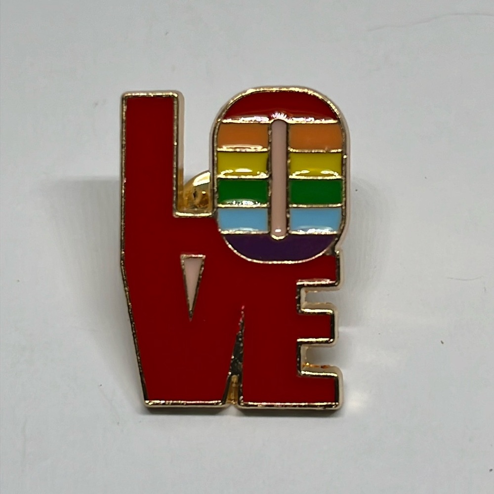 2/$14 LGBTQ Pride Rainbow love is love brooch lapel pin backpack pin hat pin